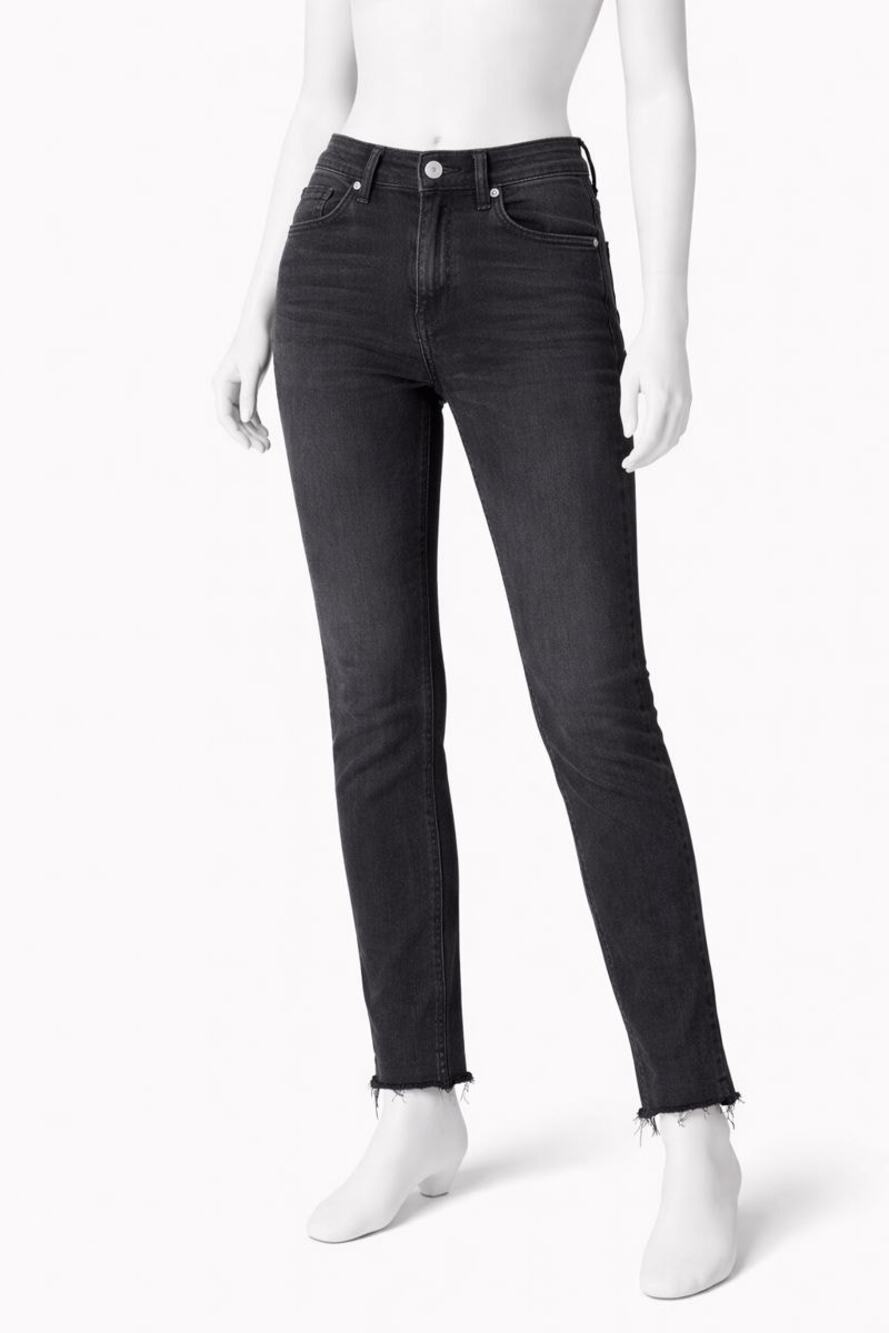 Rag & Bone Womens Black Skinny Jeans Raw Hem Stretch Denim Size 29 distressed